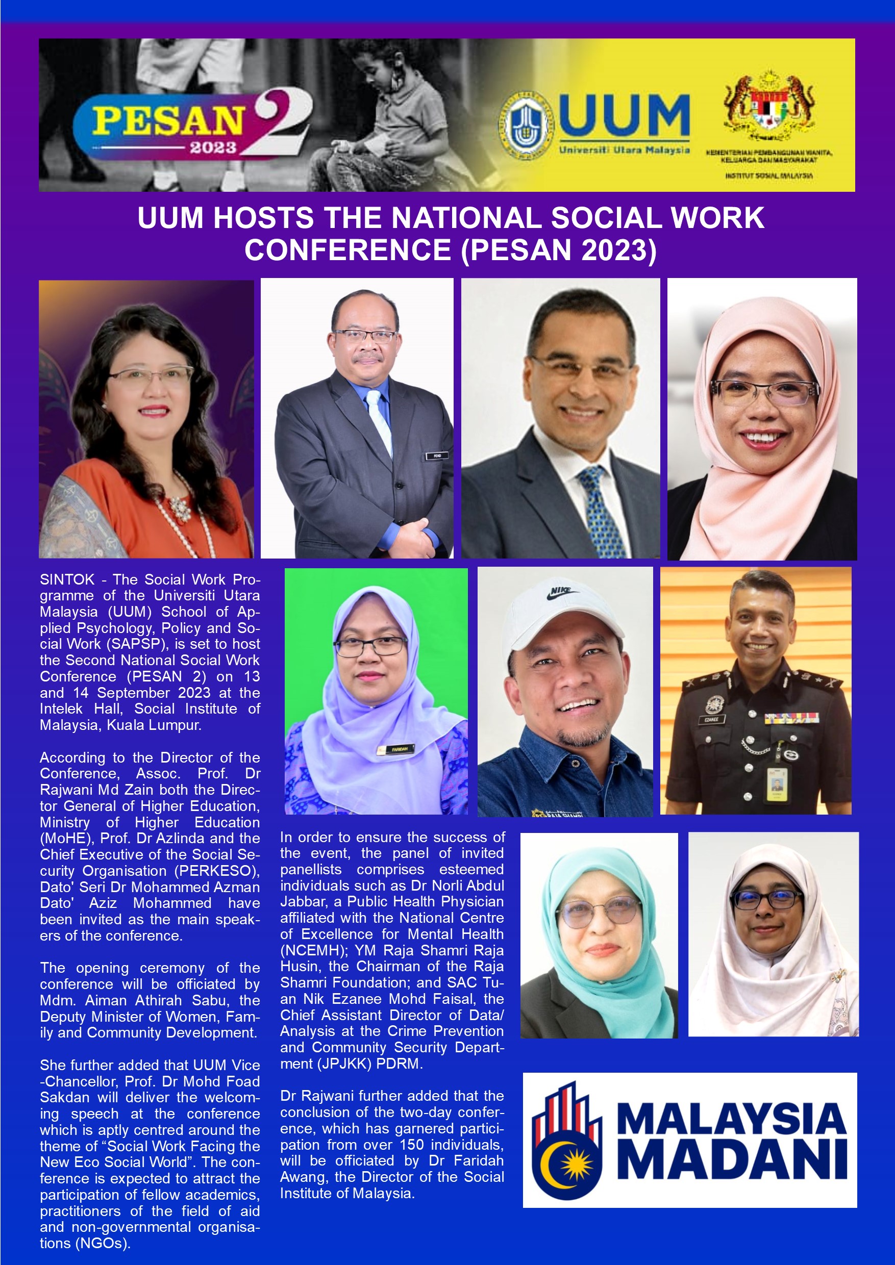 UUM Hosts The National Social Work Conference (PESAN 2023) UUM Today